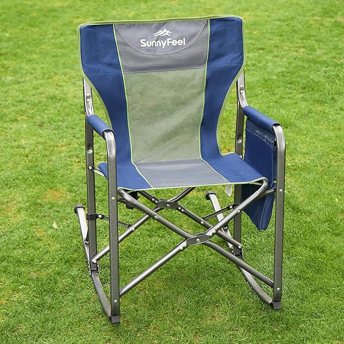 SUNNYFEEL Camping Directors Chair, Heavy Duty,Oversized Portable Folding Chair with Side Table, Pocket for Beach, Fishing,Trip,Picnic,Lawn,Concert Outdoor Foldable Camp Chairs