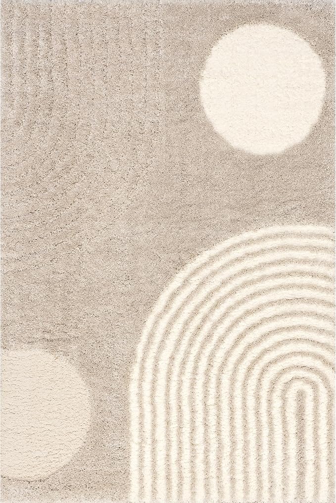 nuLOOM Gloria Abstract Shag Area Rug, 5x7, Light Brown