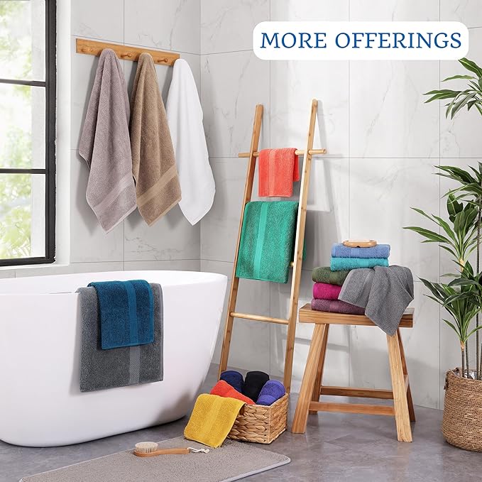 LANE LINEN Bathroom Towels Set- 100% Cotton Luxury Bath Towels