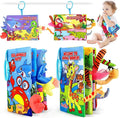 Helsort 2PCS Crinkle Cloth Books - High Contrast Sensory Toys Touch Feel Book for Tummy Time, Infant Travel Essentials Forest Ocean Themes, and Newborn Development Toys 0-18 Months