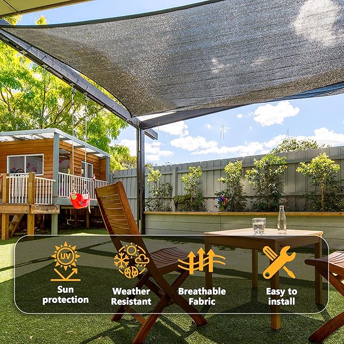 VICLLAX 90% Shade Cloth, 6x18FT Durable Black Mesh Trap with Every 3 FT Grommet, Sun Shade Fabric Netting for for Plants Cover, Greenhouse, Chicken Coop, Barn Kennel, Garden Patio