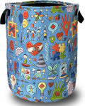 Autism Awareness Doodles Laundry Basket Foldable