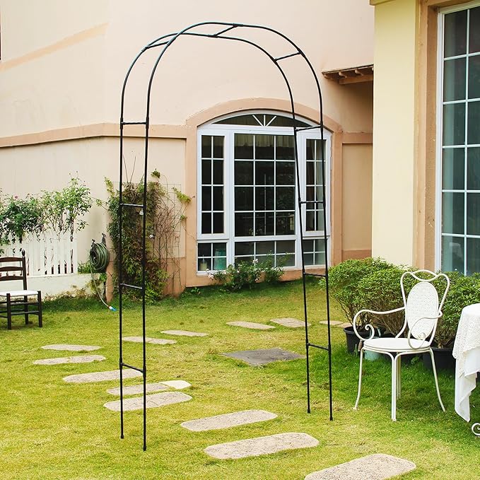 Pergola Arbor Metal+PE Coated, 7.9 Ft H x 4 Ft W, Assemble Freely 3 Sizes, for Outdoor Flower Garden Arch Trellis, Garden Wide Arbor for Climbing Plants, Wedding Bridal Party Decoration