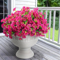 Artificial Flowers for Outdoor Indoor Garden Home Decoration, Faux Flower Daisy with Eucalyptus Leaves Fake Plants Greenery Boxwood Porch Patio, 12 Bundles