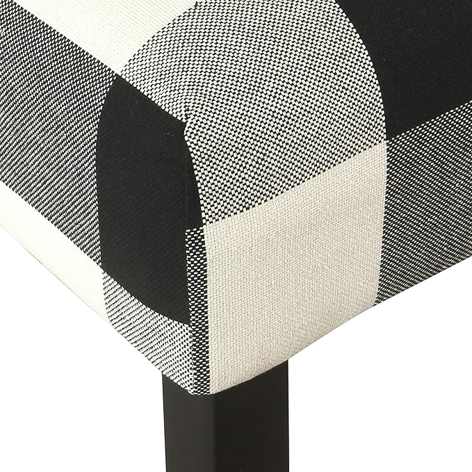 HomePop by Kinfine Fabric Upholstered Counter Height Barstool - 24-inch, Black and Cream Geometric
