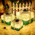 Set of 3 Christmas Lighted Gift Boxes,Outdoor Indoor Christmas Decorations,Plug-in 65 LED Light Up Present Boxes for Christmas Trees Indoor Outdoor Home Yard Lawn Holiday Birthday Party Decor