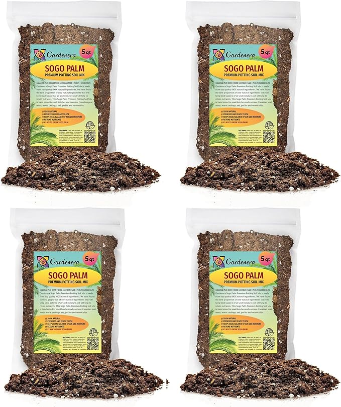 Gardenera SOGO Palm Potting Mix - Unlock Robust Growth and Striking Form with Our High-Performance Formula - 20 Quart