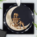 Christmas Couple Skull Gifts for Women Men - Glass Christmas Ornaments 2025 for Tree Decorations - Couple Gifts for Him Her Wife Husband Boyfriend Girlfriend, Stocking Stuffers Ornament