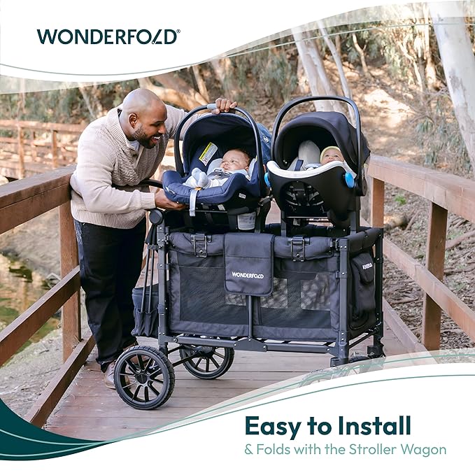 WONDERFOLD Infant Car Seat Adapter for Britax Car Seat - Full 360-Degree Rotation, Easy to Install & Folds with Wagon Stroller, L2 Series