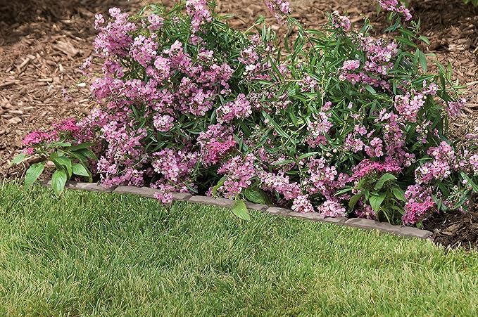 Suncast 2 Pack Quick Edge Resin Material 35 Inch Single Strip Natural Stone Lawn Border Edging for Patio, Gardening & Landscaping, Flagstone