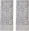 SKL Home Distressed Leaves 100% Turkish Cotton Premium 2-Piece Hand Towel Set