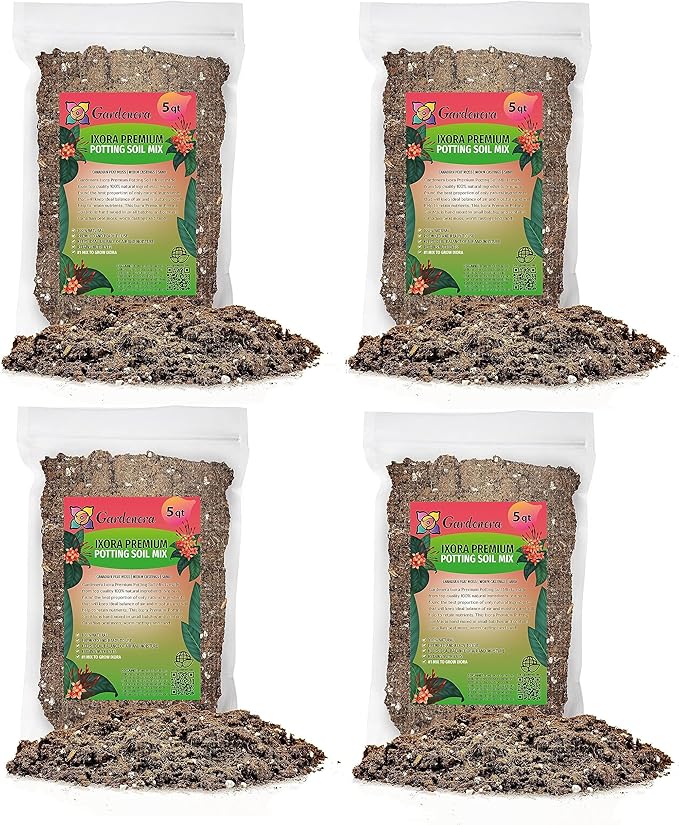 Gardenera Ixora Plant Potting Mix - Unlock Robust Growth and Stunning Flowers with Our High-Performance Formula - 20 Quart
