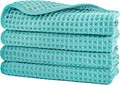 POLYTE 430 GSM Microfiber Lint Free Washcloth Face Towel, 13 x 13 in, 4 Pack